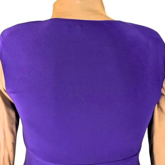 Lauren Ralph Lauren Wmns 12 Purple V-Neck Stretch Sleeveless Cocktail Dress - Picture 7 of 9